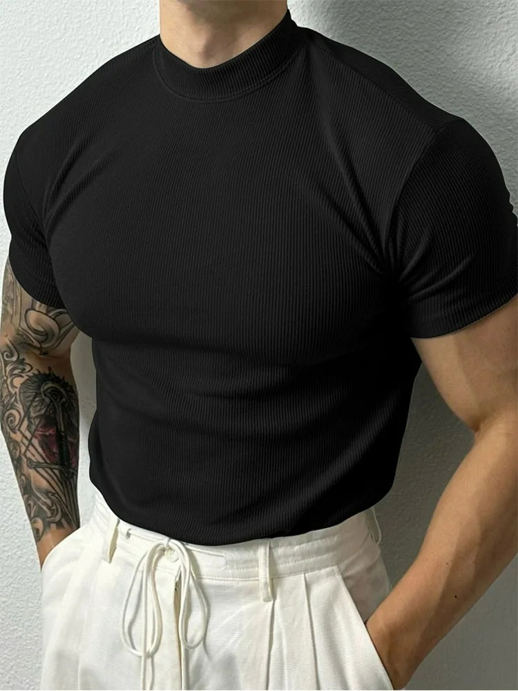 Remera Hombre Slim Fit Cuello Alto Deportiva Bergamo - foto 3