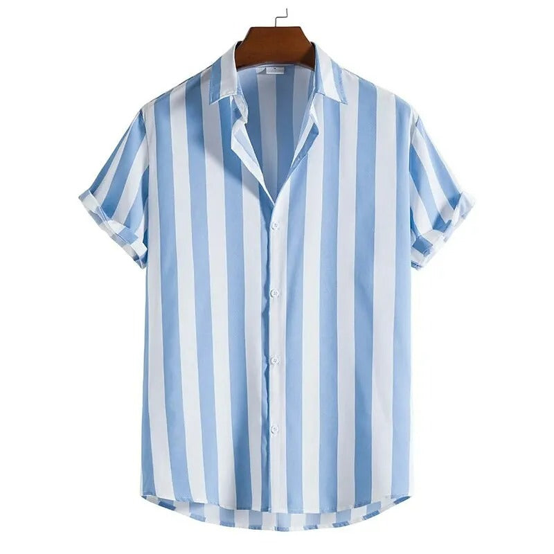 Camisa Hombre a Rayas Oversize Cuello Solapa Manga Corta Boedo - foto 9