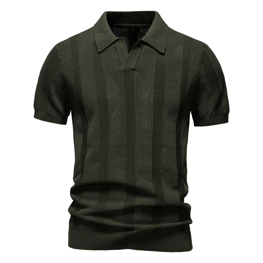 Camisa Polo Hombre de Punto Acanalado Slim Fit Perugia - foto 9