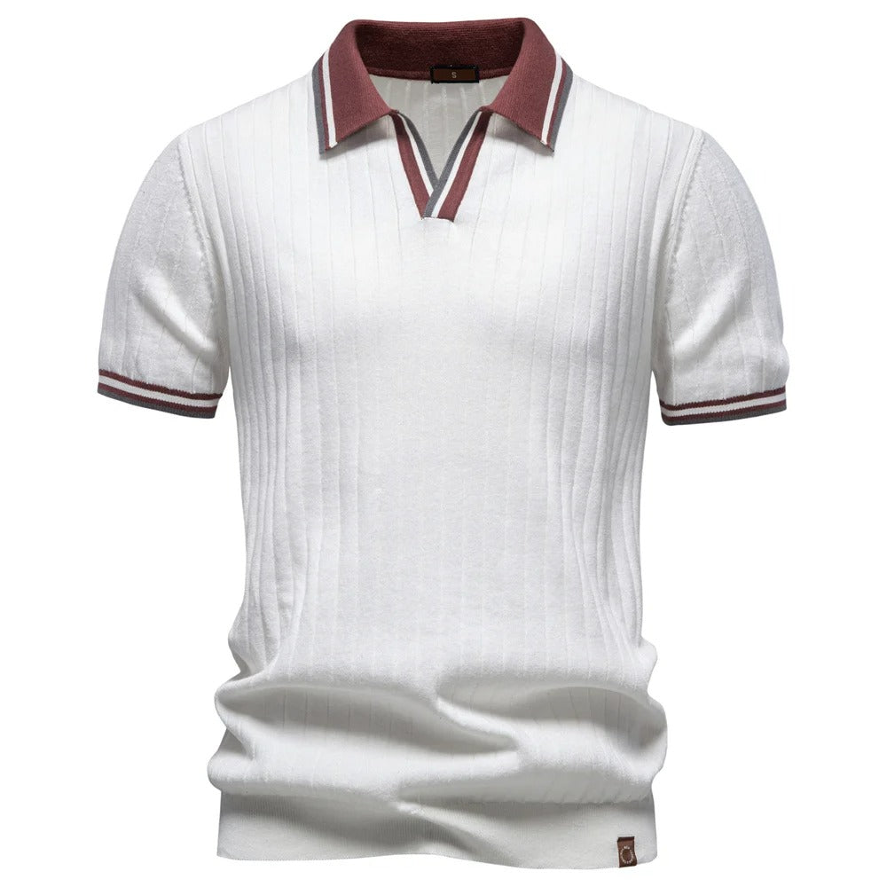 Camisa Polo Hombre 100% Algodón Old Money Cuello Camisero Urbino - foto 8