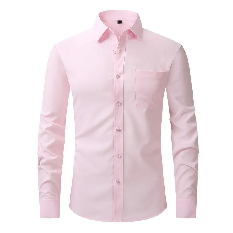Camisa de Vestir Hombre Slim Fit Manga Larga Formal Tribunales - foto 3