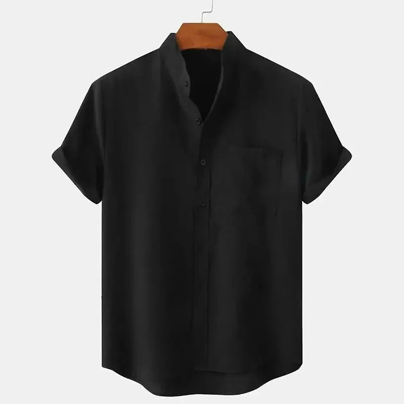 Camisa Hombre 100% Lino Cuello Mao Manga Corta Salta - foto 5