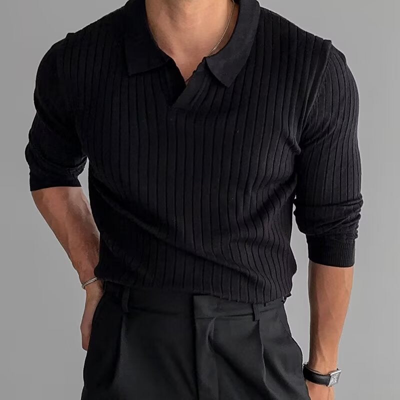 Camisa Polo Manga Larga Hombre Slim Fit Acanalada Portofino - foto 8