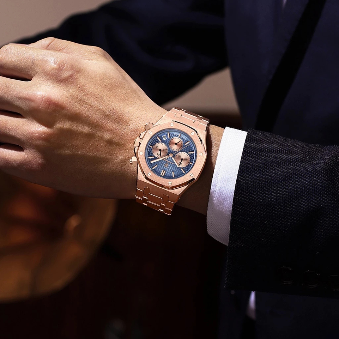 Reloj Hombre Roble Real Oro Rosa / Blanco