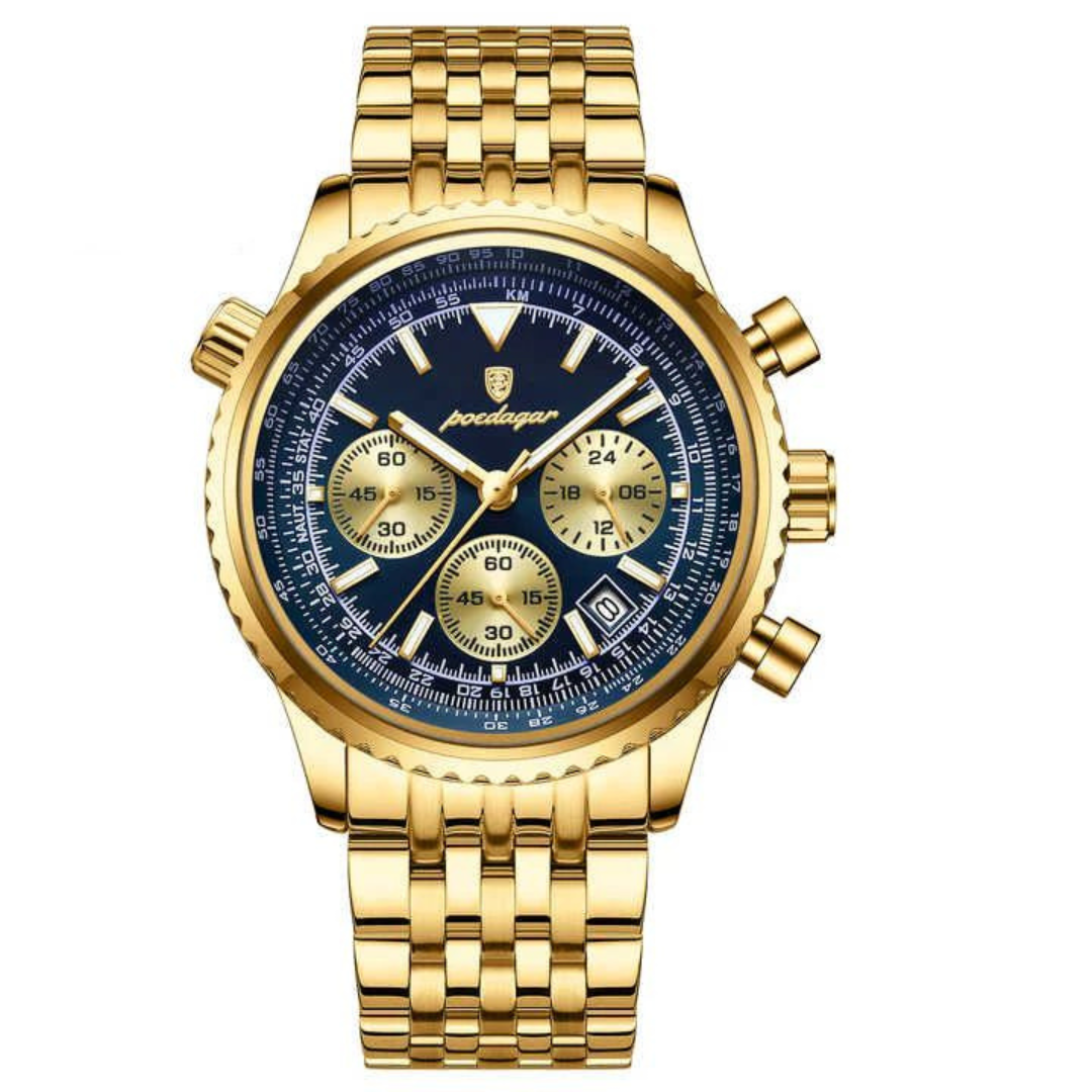 Reloj Hombre Marino Dorado / Azul