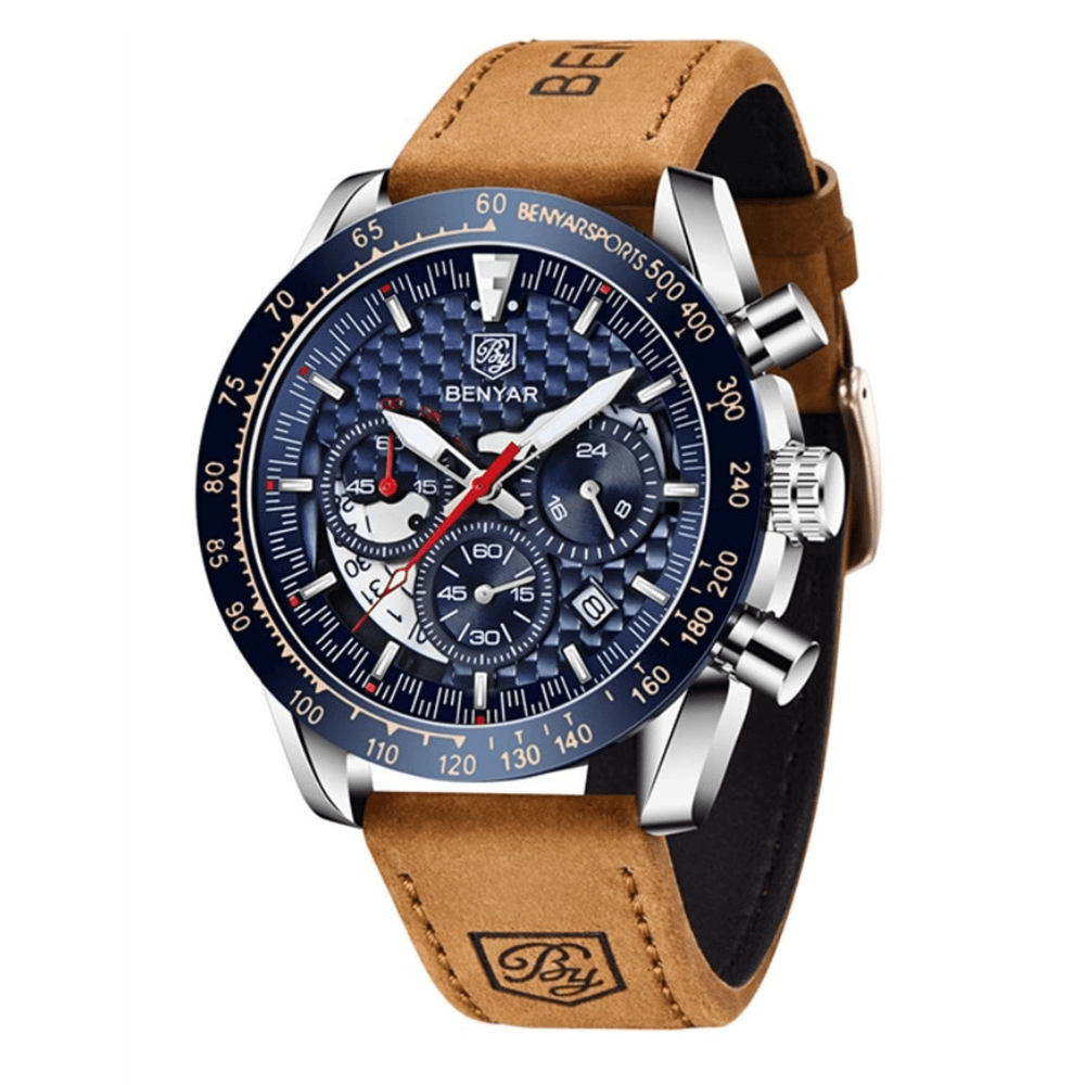 Reloj Hombre Helios Plata / Azul / Acero
