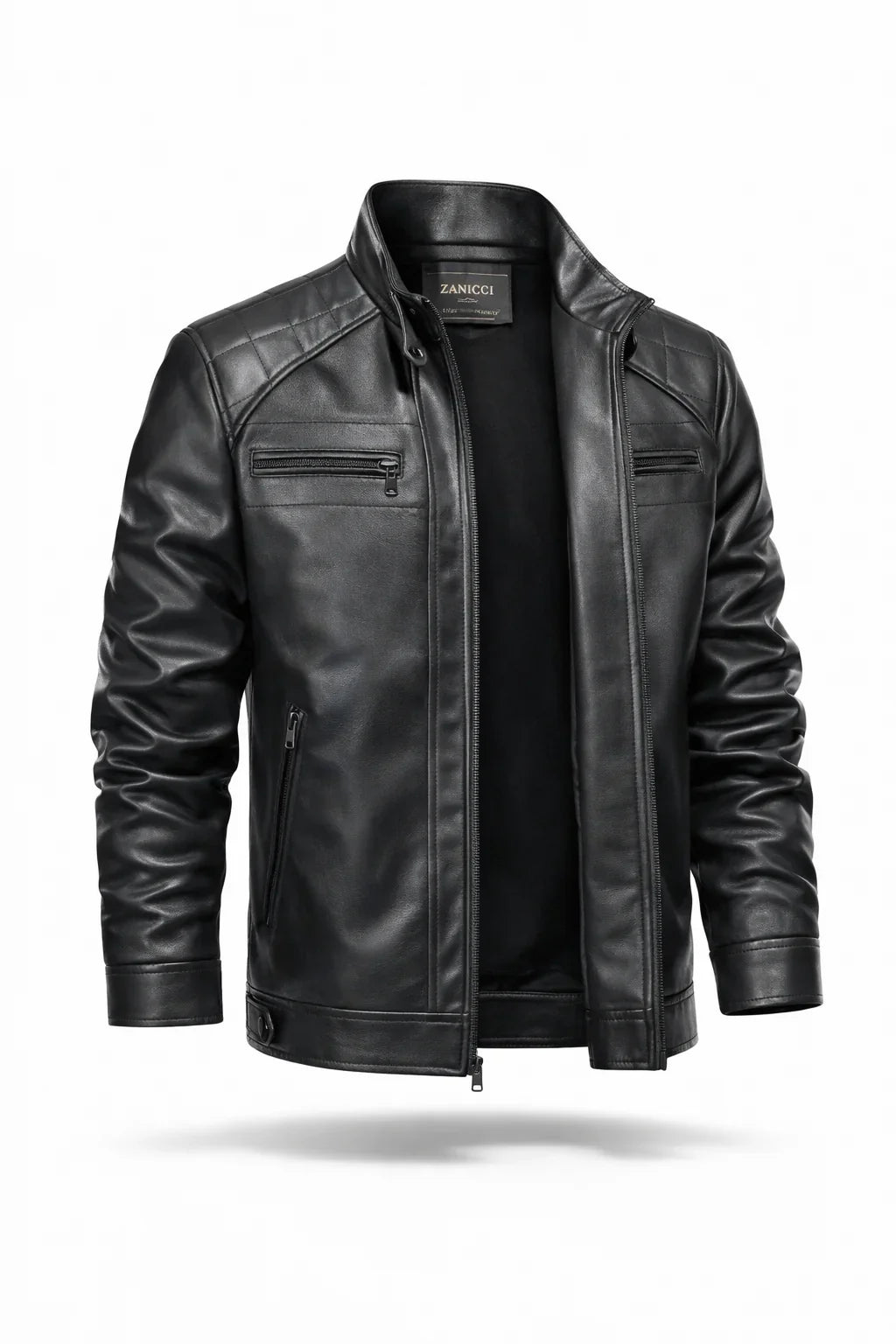 Campera Hombre de Cuero Ecológico Slim Fit Retiro - foto 4
