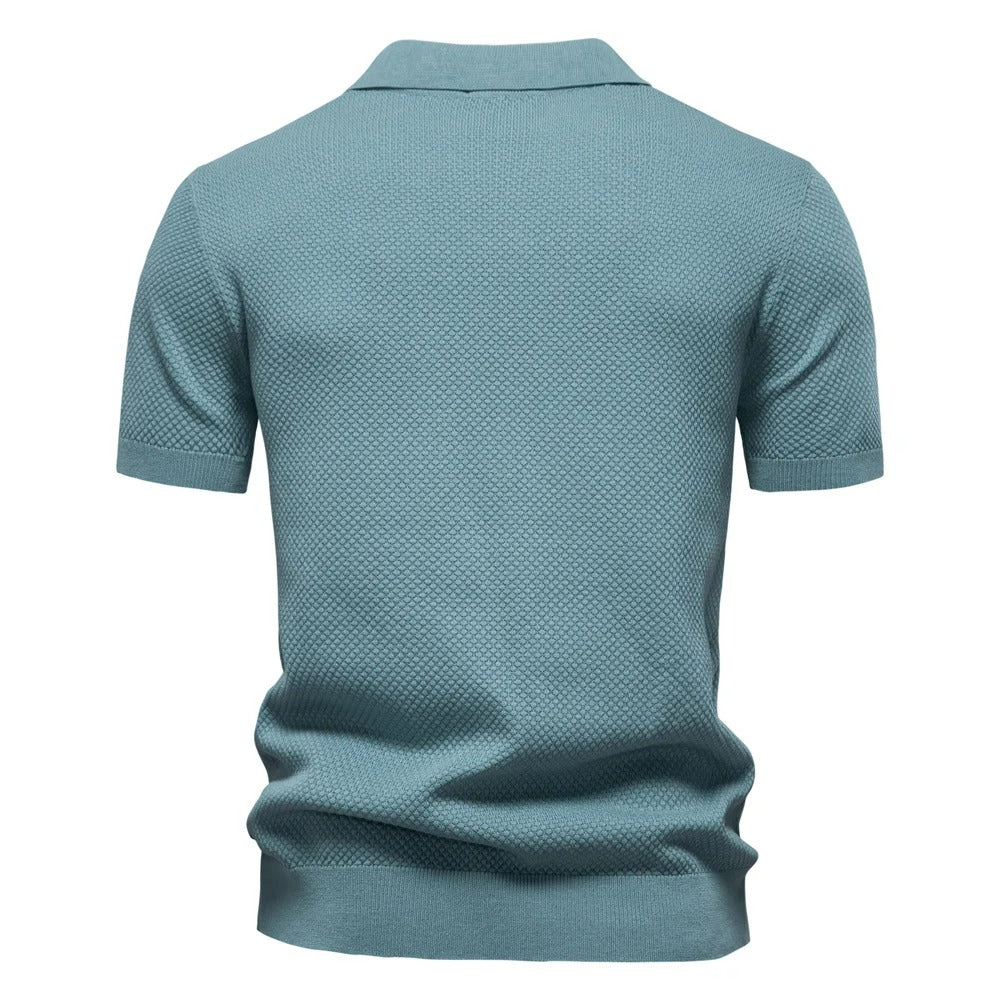 Camisa Polo Hombre de Tricot Transpirable con Parche Casual Chacarita - foto 3