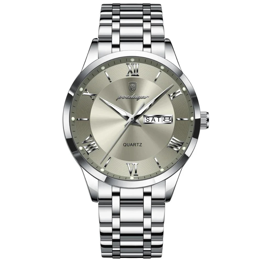 Reloj Hombre Acero Inoxidable Números Romanos Sumergible Torino - foto 6