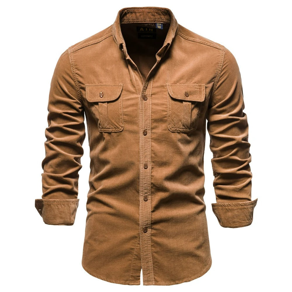 Camisa de Terciopelo Hombre 100% Algodón Slim Fit Manga Larga Módena - foto 9