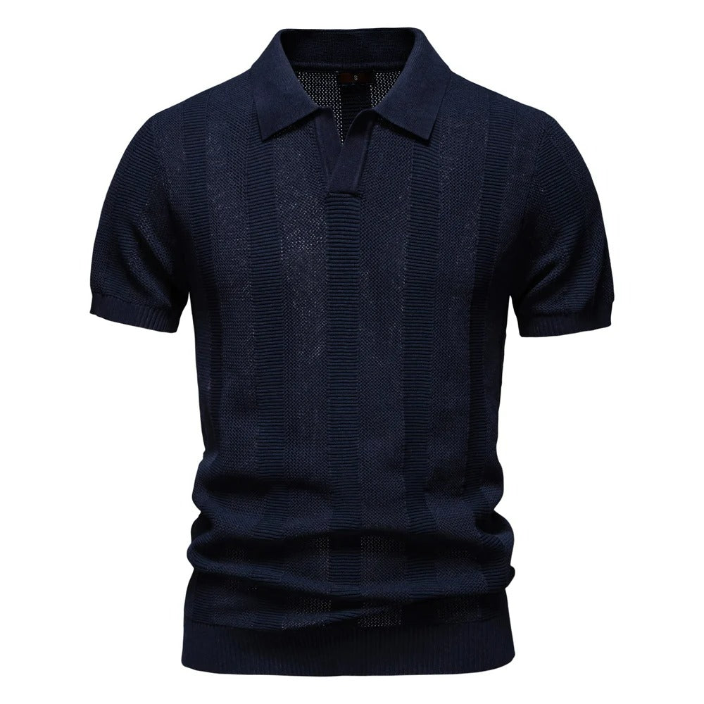Camisa Polo Hombre de Punto Acanalado Slim Fit Perugia - foto 8