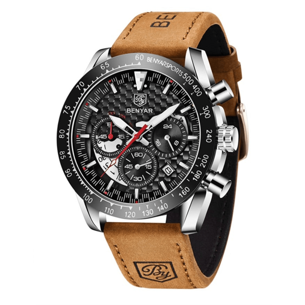 Reloj Hombre Helios Plata / Negro / Acero