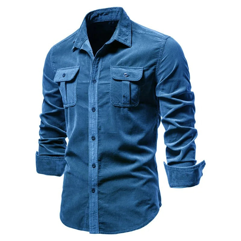 Camisa de Terciopelo Hombre 100% Algodón Slim Fit Manga Larga Módena - foto 7