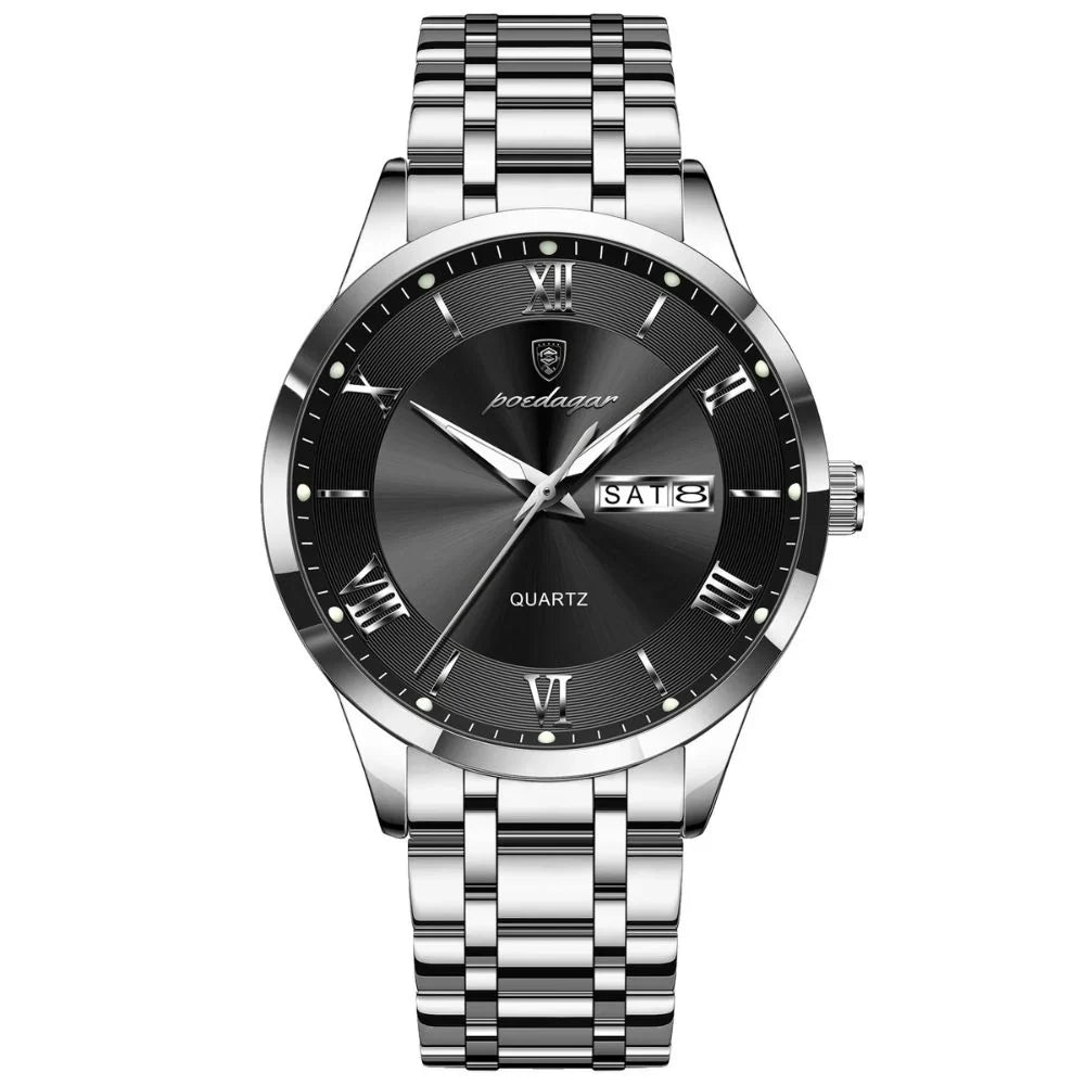 Reloj Hombre Acero Inoxidable Números Romanos Sumergible Torino - foto 8