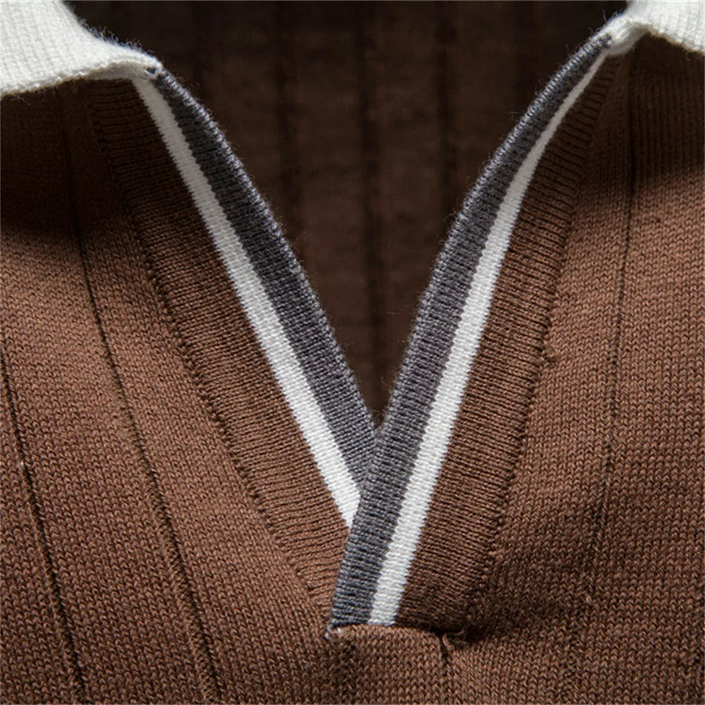 Camisa Polo Hombre 100% Algodón Old Money Cuello Camisero Urbino - foto 6