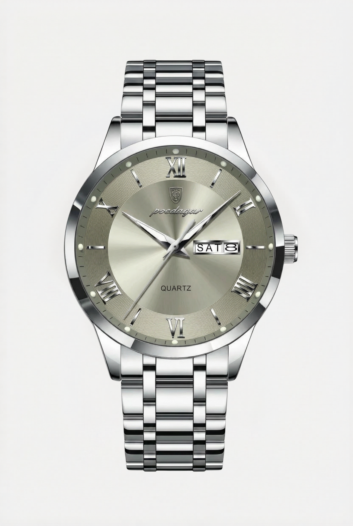 Reloj Hombre Acero Inoxidable Números Romanos Sumergible Torino