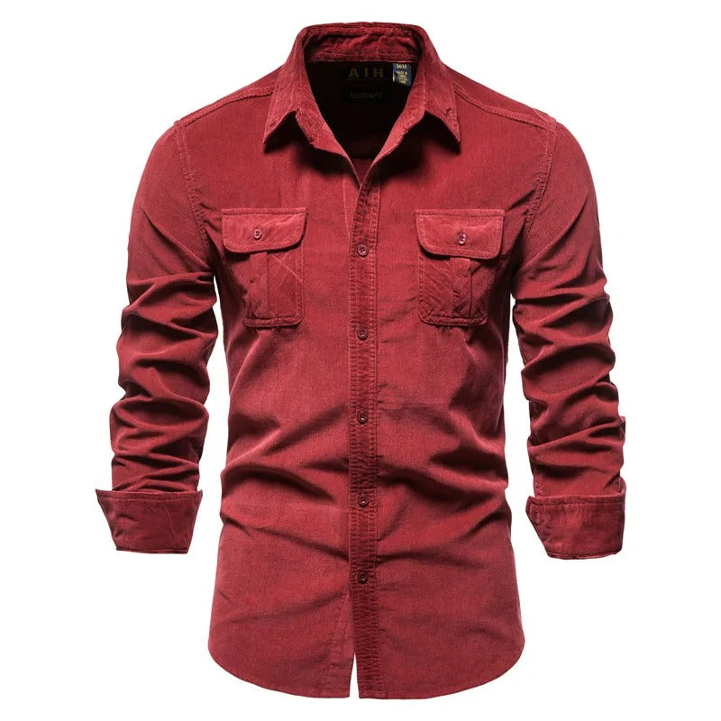 Camisa de Terciopelo Hombre 100% Algodón Slim Fit Manga Larga Módena - foto 8