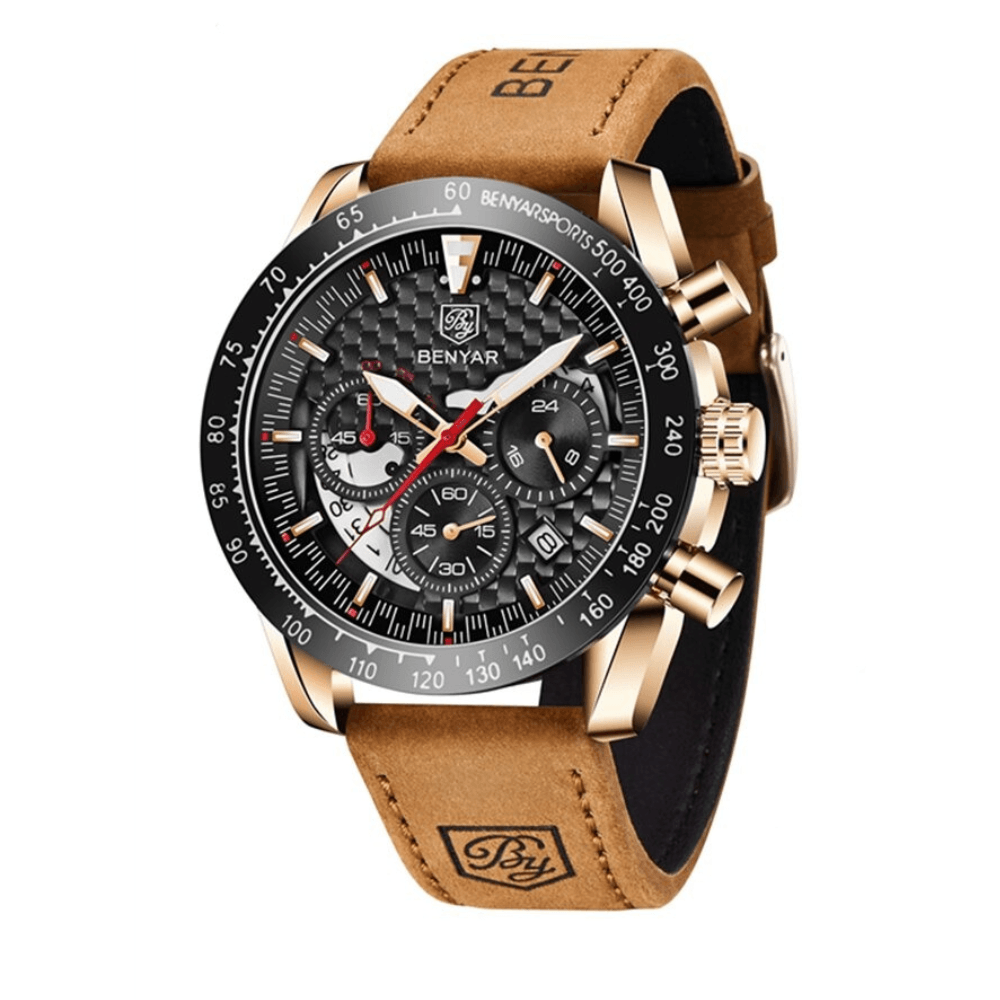 Reloj Hombre Helios Plata / Azul / Cuero