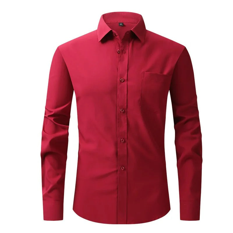 Camisa de Vestir Hombre Slim Fit Manga Larga Formal Tribunales - foto 7