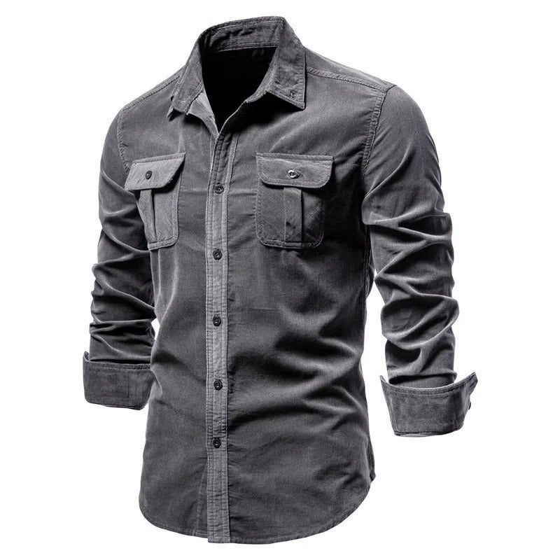 Camisa de Terciopelo Hombre 100% Algodón Slim Fit Manga Larga Módena - foto 6