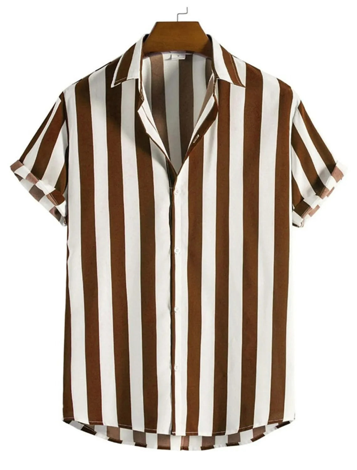 Camisa Hombre a Rayas Oversize Cuello Solapa Manga Corta Boedo - foto 5