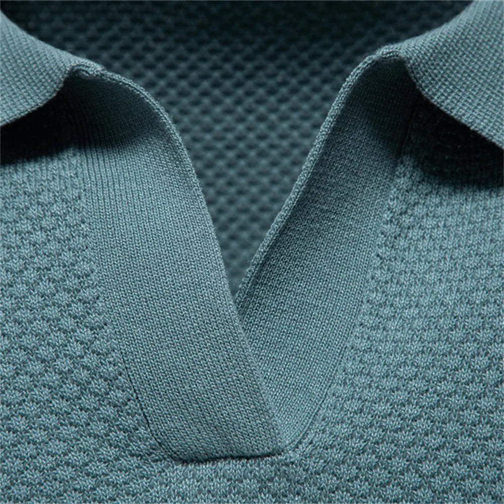 Camisa Polo Hombre de Tricot Transpirable con Parche Casual Chacarita - foto 4