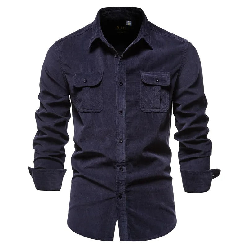 Camisa de Terciopelo Hombre 100% Algodón Slim Fit Manga Larga Módena - foto 12