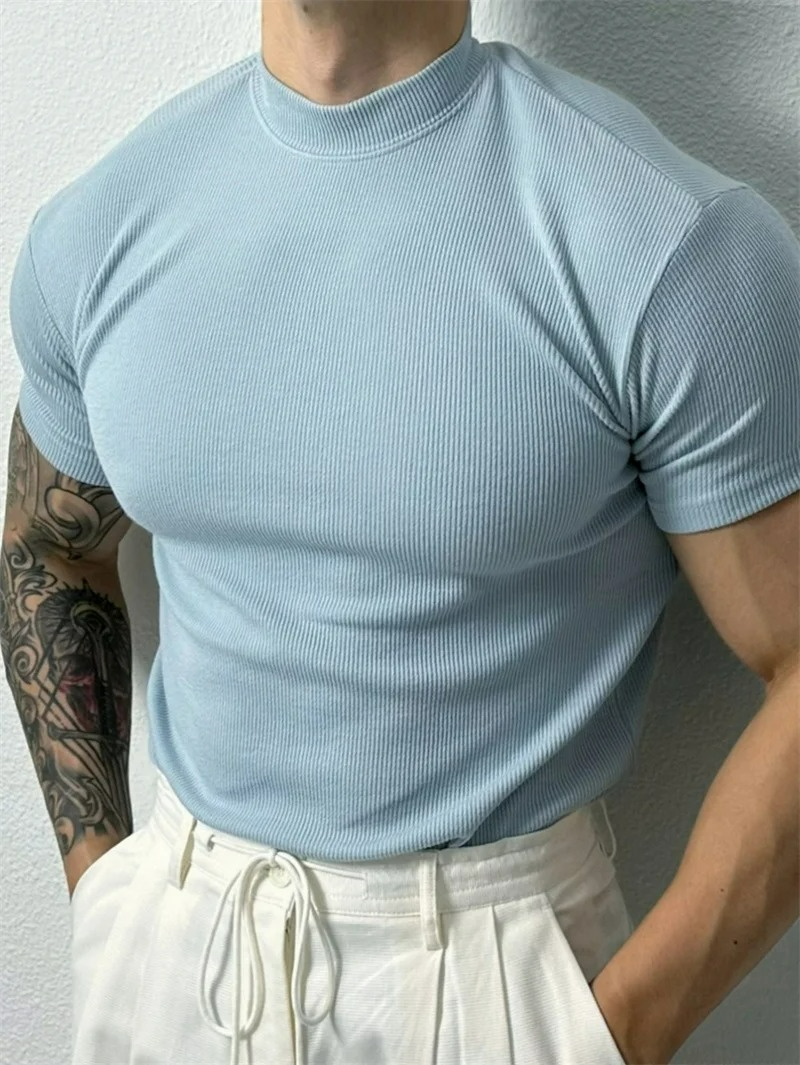 Remera Hombre Slim Fit Cuello Alto Deportiva Bergamo - foto 9