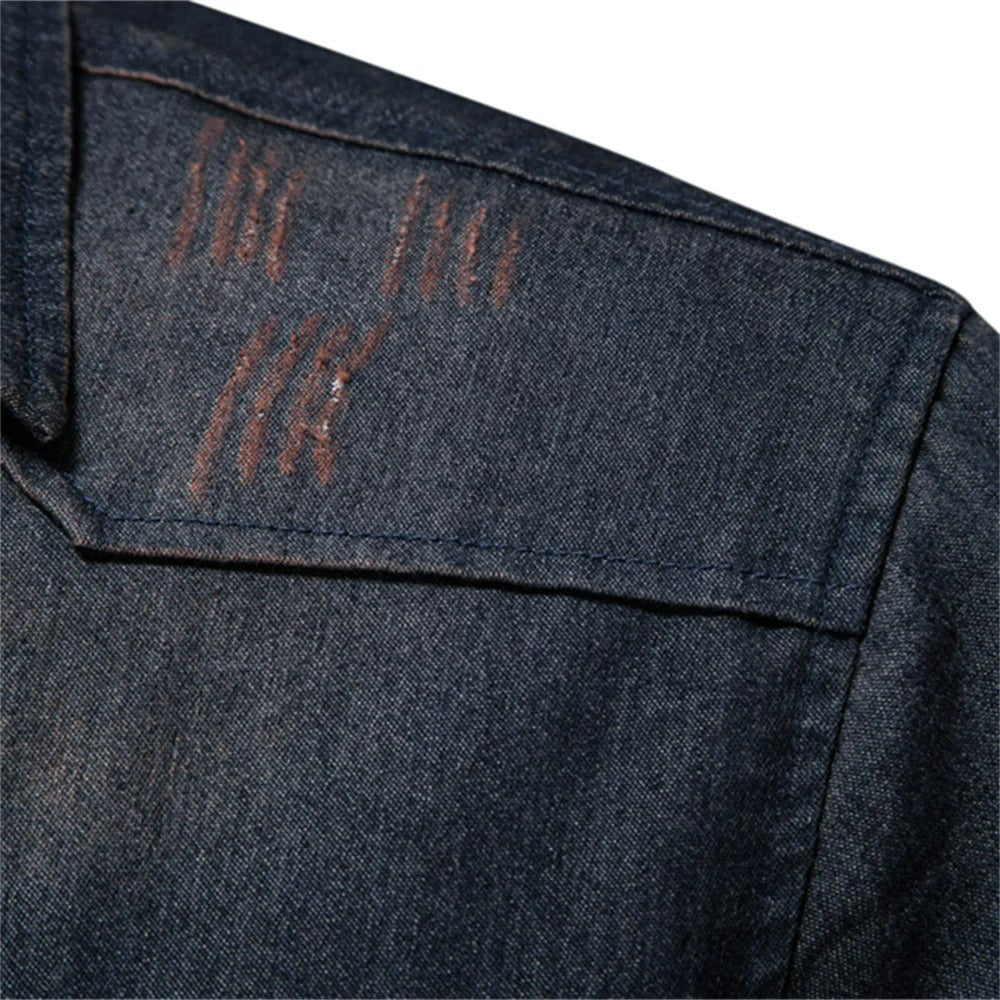 Camisa de Denim Hombre Slim Fit Manga Larga Brescia - foto 4