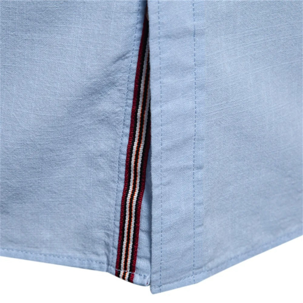Camisa Hombre 100% Algodón Cuello Alto Manga Larga Casual Padua - foto 5