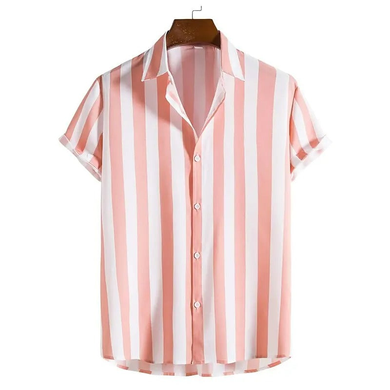 Camisa Hombre a Rayas Oversize Cuello Solapa Manga Corta Boedo - foto 3