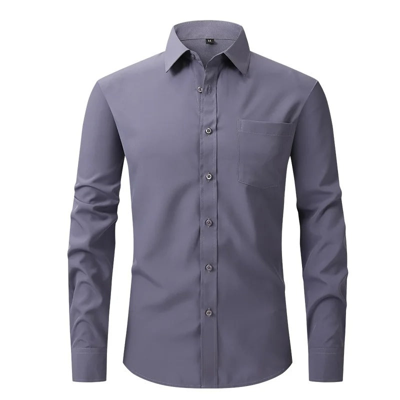 Camisa de Vestir Hombre Slim Fit Manga Larga Formal Tribunales - foto 5