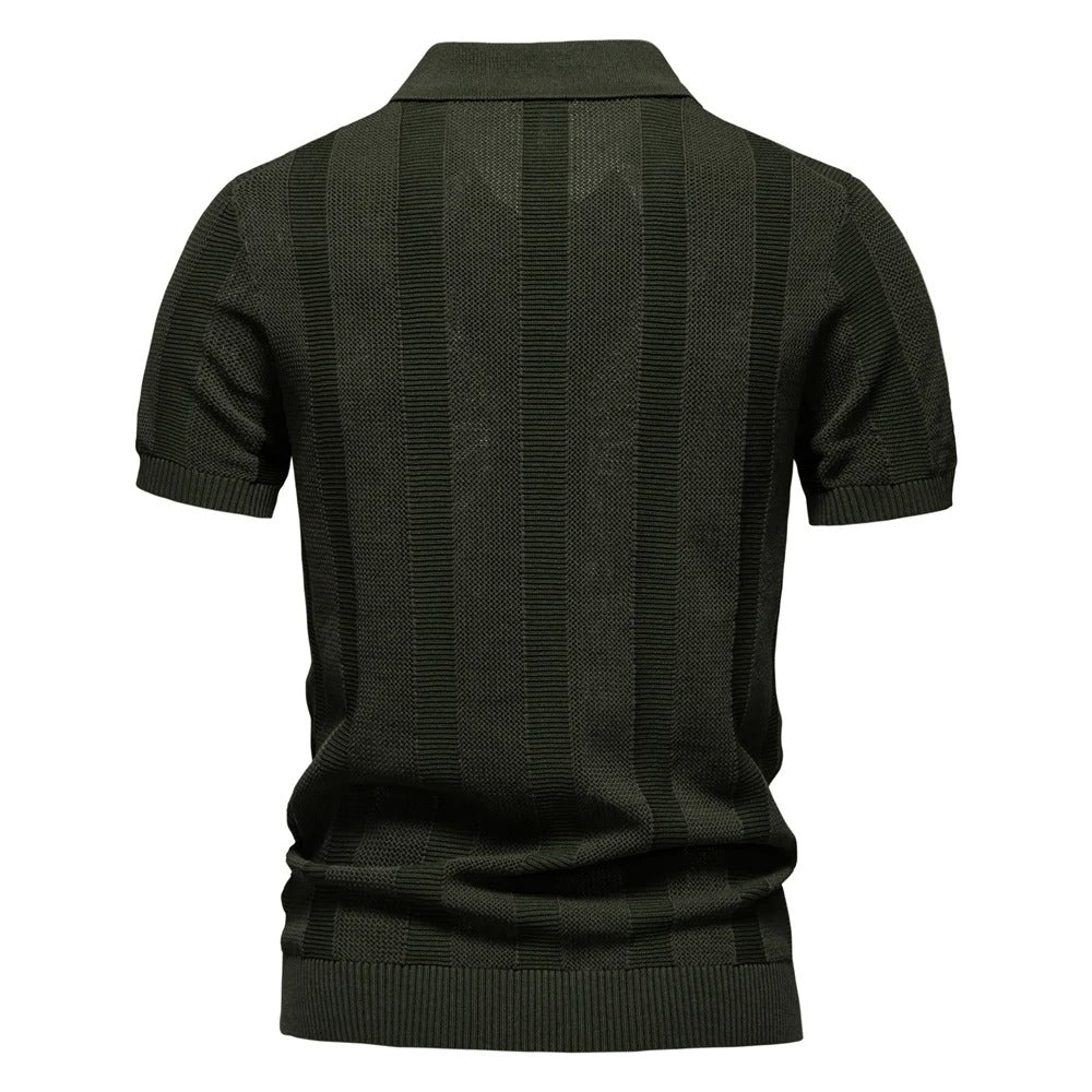 Camisa Polo Hombre de Punto Acanalado Slim Fit Perugia - foto 3