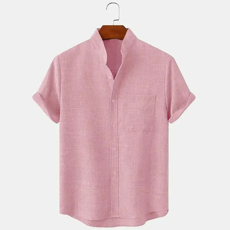 Camisa Hombre 100% Lino Cuello Mao Manga Corta Salta - foto 7