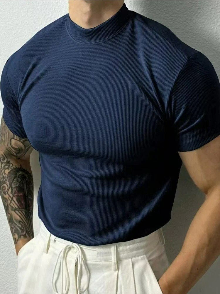 Remera Hombre Slim Fit Cuello Alto Deportiva Bergamo - foto 12