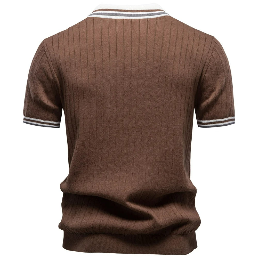 Camisa Polo Hombre 100% Algodón Old Money Cuello Camisero Urbino - foto 3