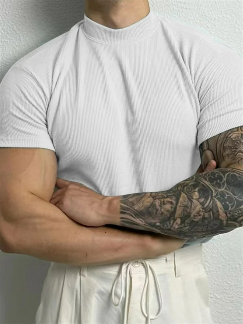 Remera Hombre Slim Fit Cuello Alto Deportiva Bergamo - foto 8