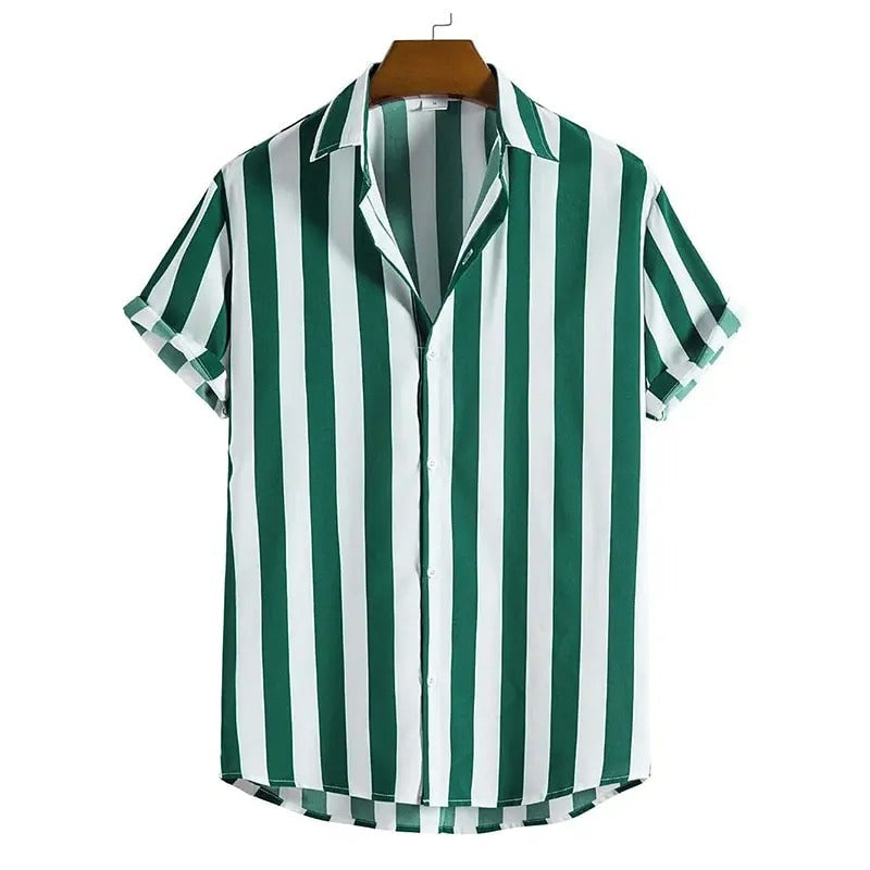 Camisa Hombre a Rayas Oversize Cuello Solapa Manga Corta Boedo - foto 4