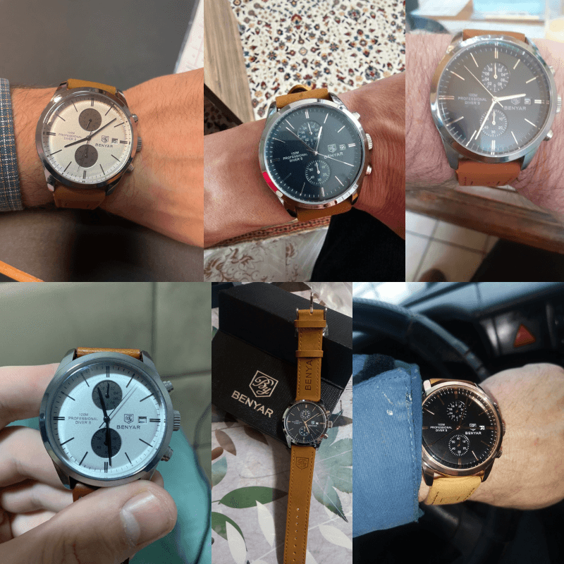 Reloj Hombre Atlántico Marrón / Plata / Azul