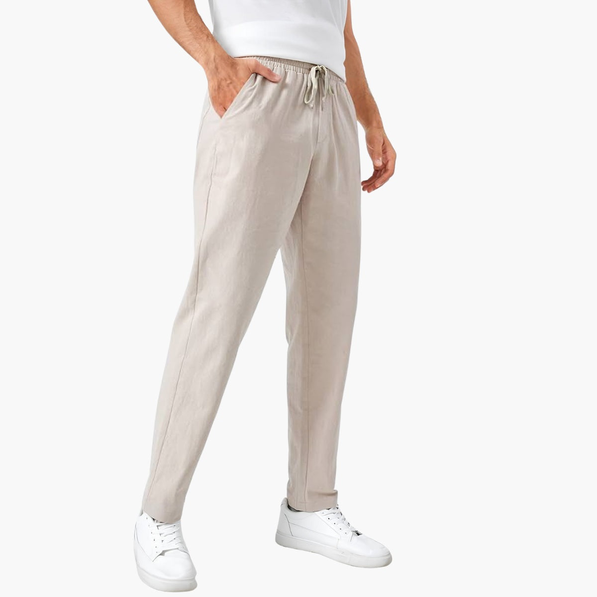 Pantalón de Lino Hombre Pierna Ancha Cintura Elástica Uspallata - foto 2