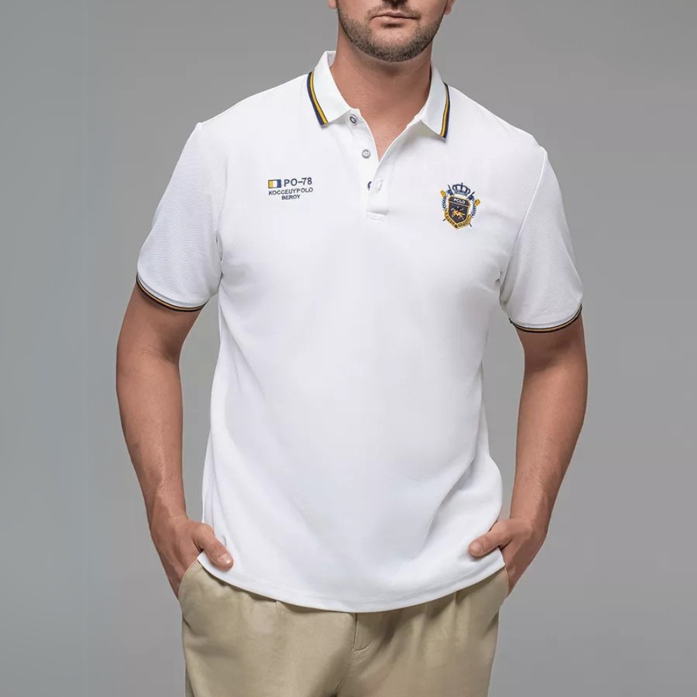 Camisa Polo Hombre Manga Corta Algodón Premium Casual Bordada - foto 4