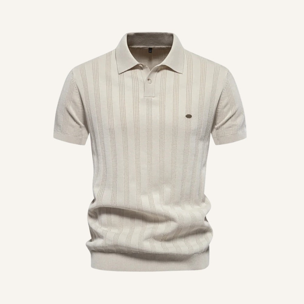Polo Hombre a Rayas Ferretti Tejido Transpirable Estilo Sofisticado - foto 2