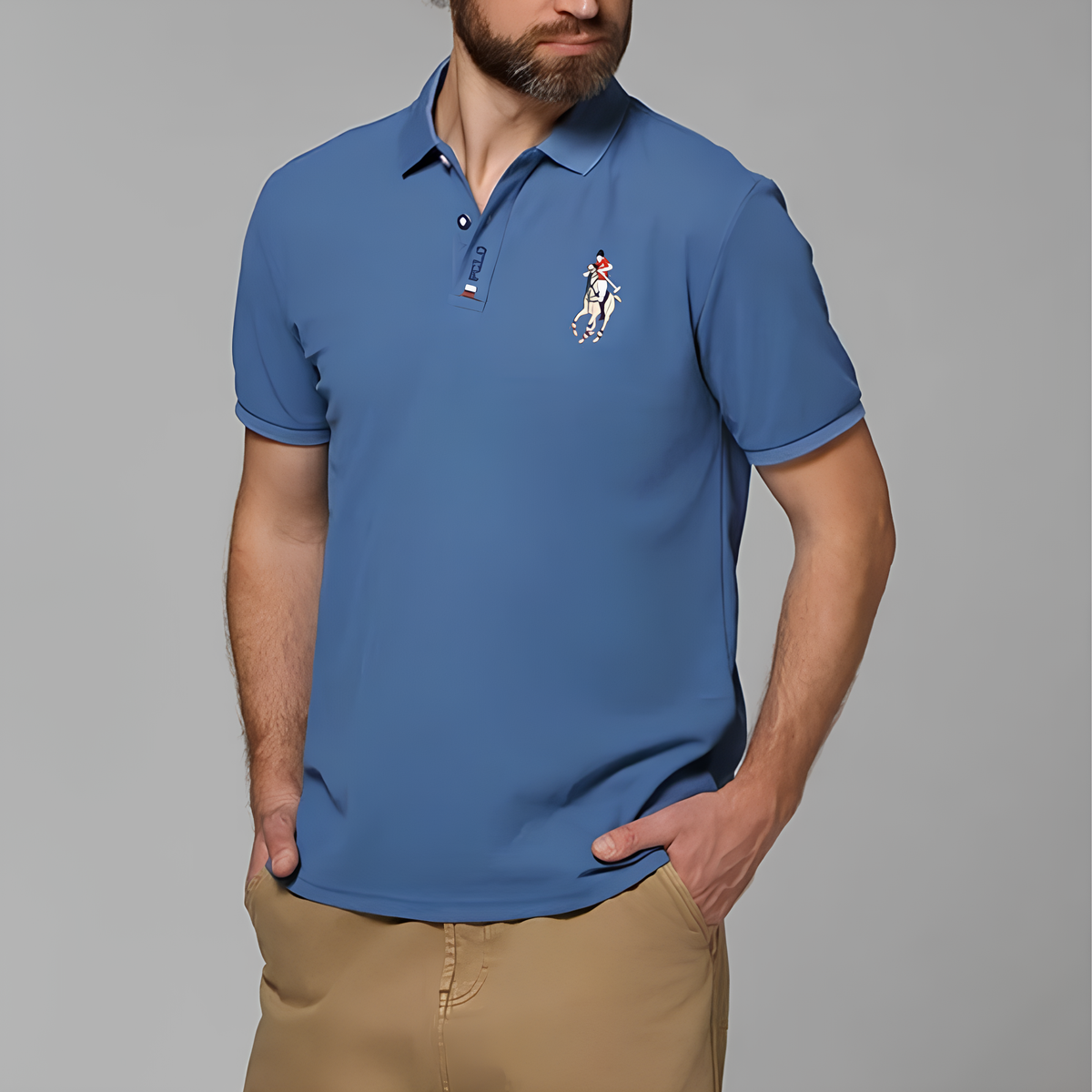 Camisa Polo Hombre Algodón Flores Manga Corta Bordada Casual - foto 3