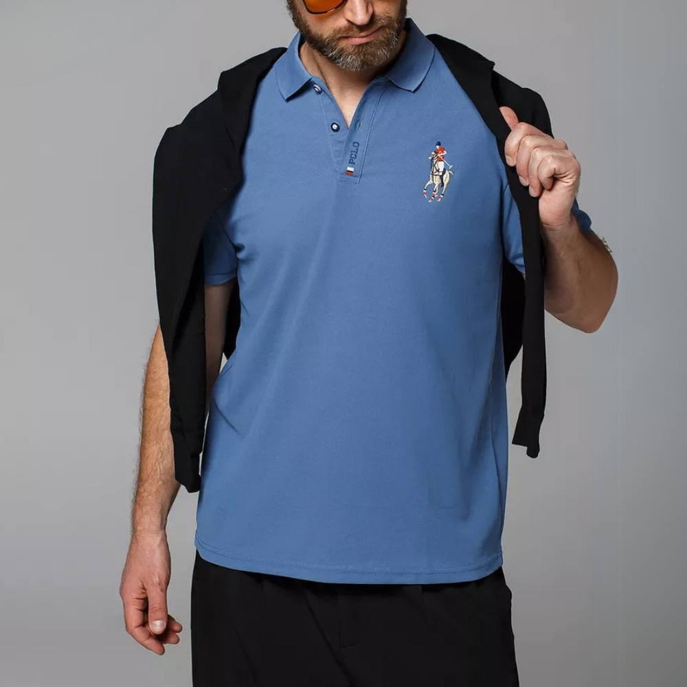 Camisa Polo Hombre Algodón Flores Manga Corta Bordada Casual - foto 4