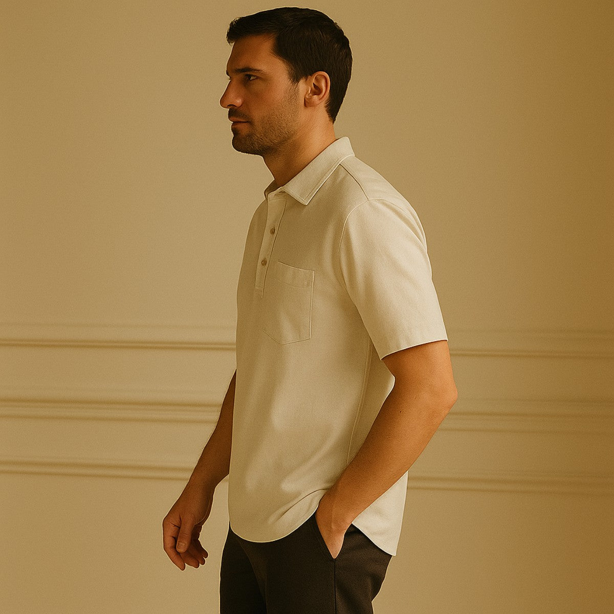 Camisa Polo de Lino Hombre Tigre Liviana y Elegante - foto 6