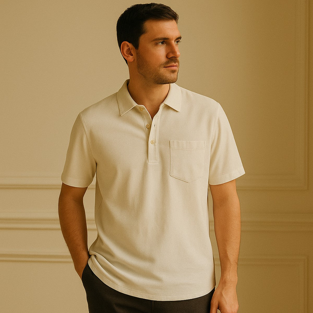 Camisa Polo de Lino Hombre Tigre Liviana y Elegante - foto 5