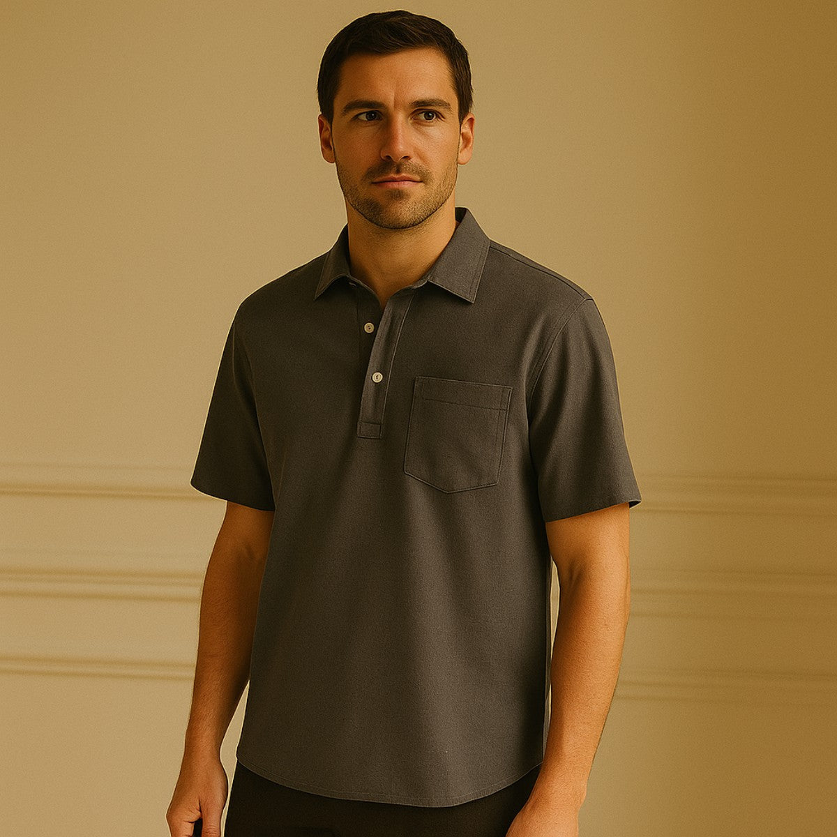 Camisa Polo de Lino Hombre Tigre Liviana y Elegante - foto 11