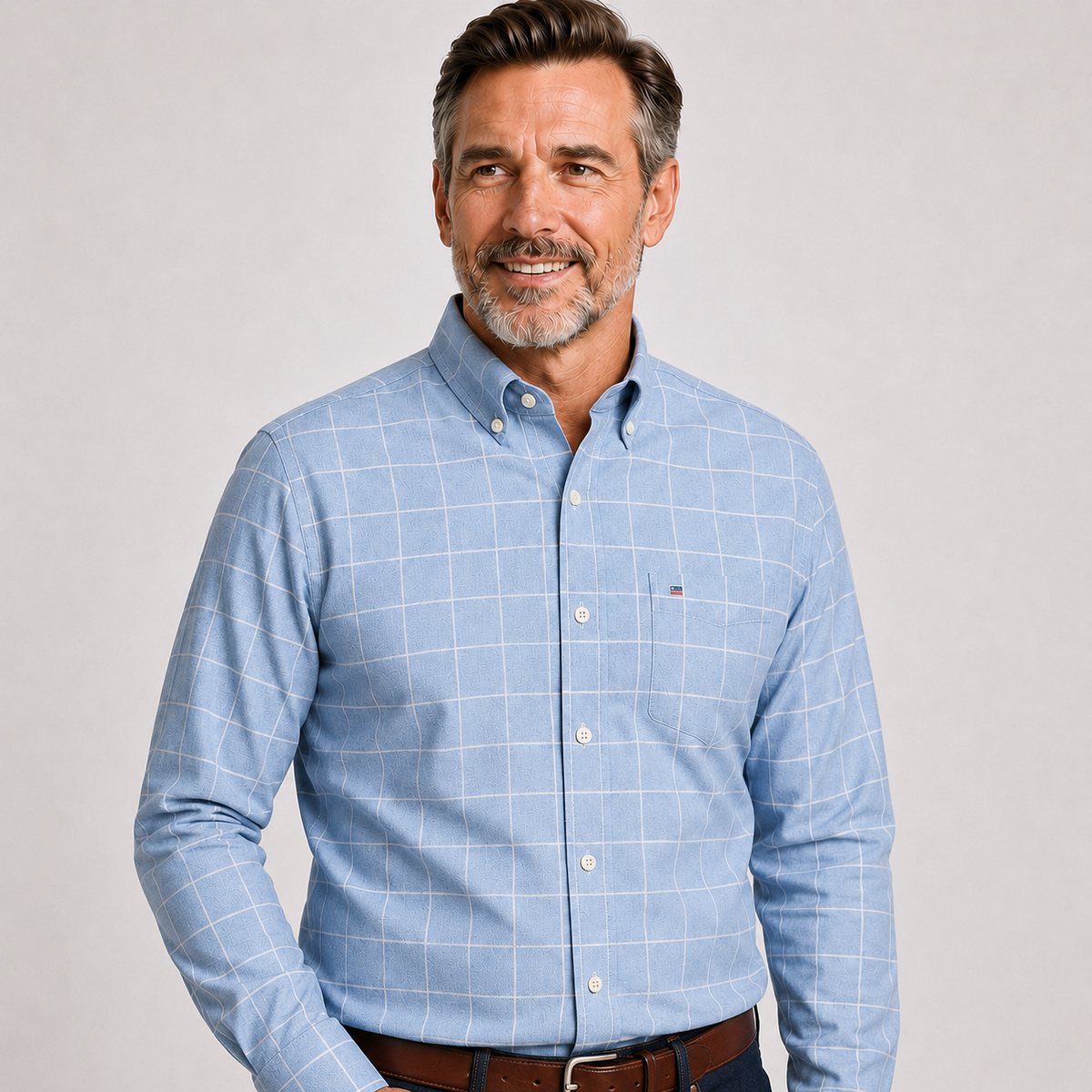 Camisa Hombre a Cuadros Manga Larga 100% Algodón Chascomús