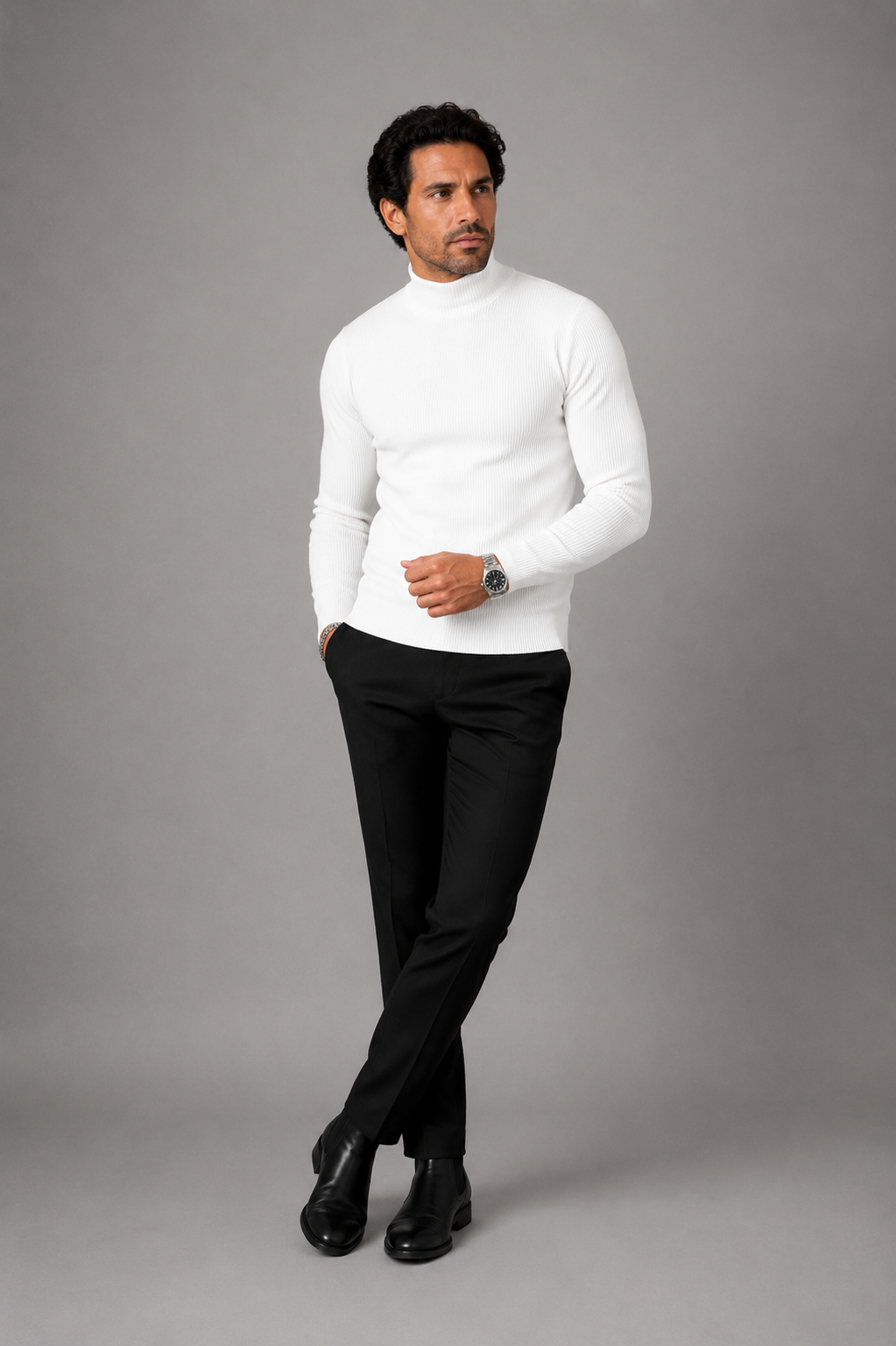 Sweater Hombre de Algodón con Elastano Calce Ajustado Ushuaia - foto 6