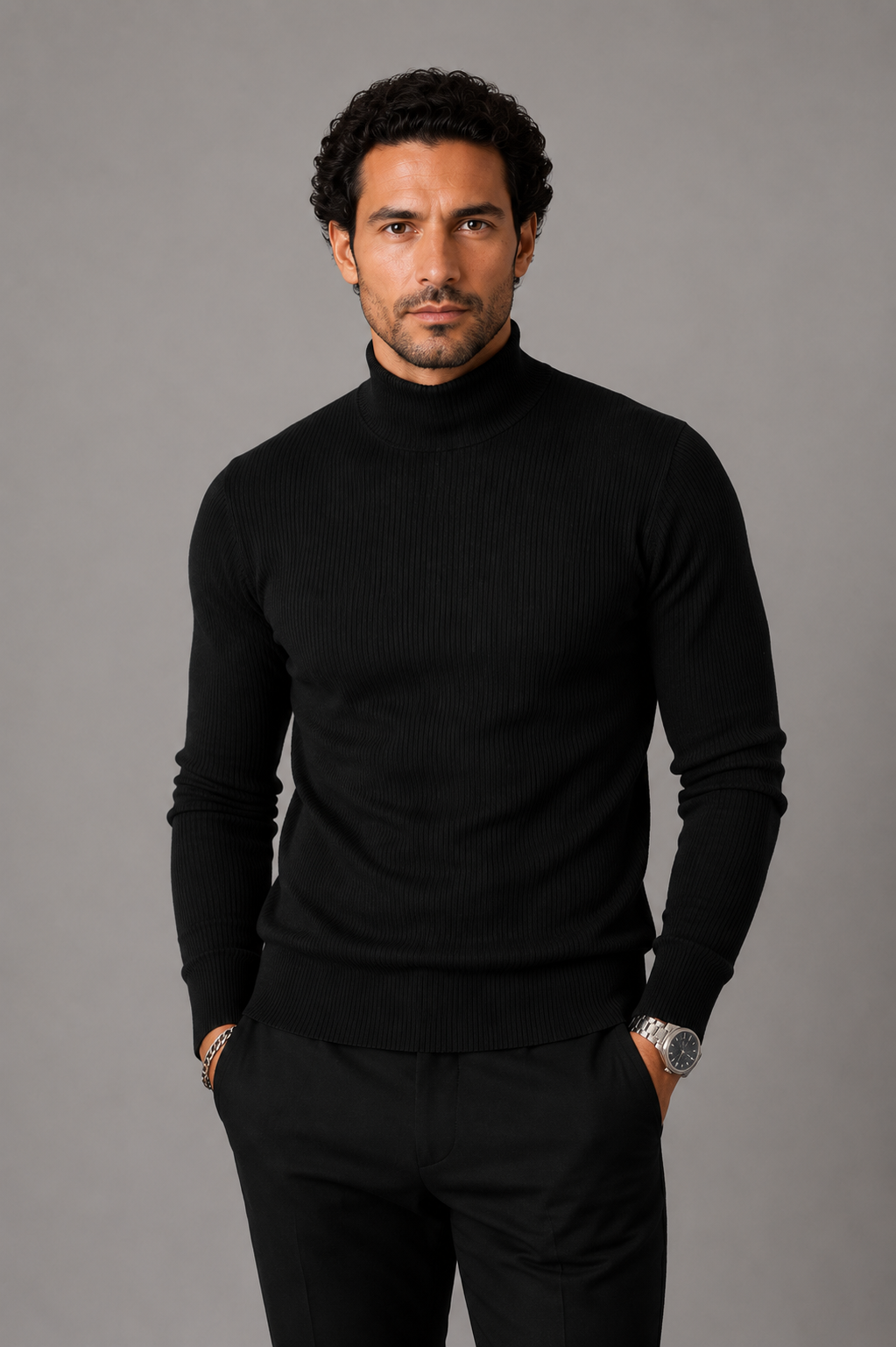 Sweater Hombre de Algodón con Elastano Calce Ajustado Ushuaia - foto 4